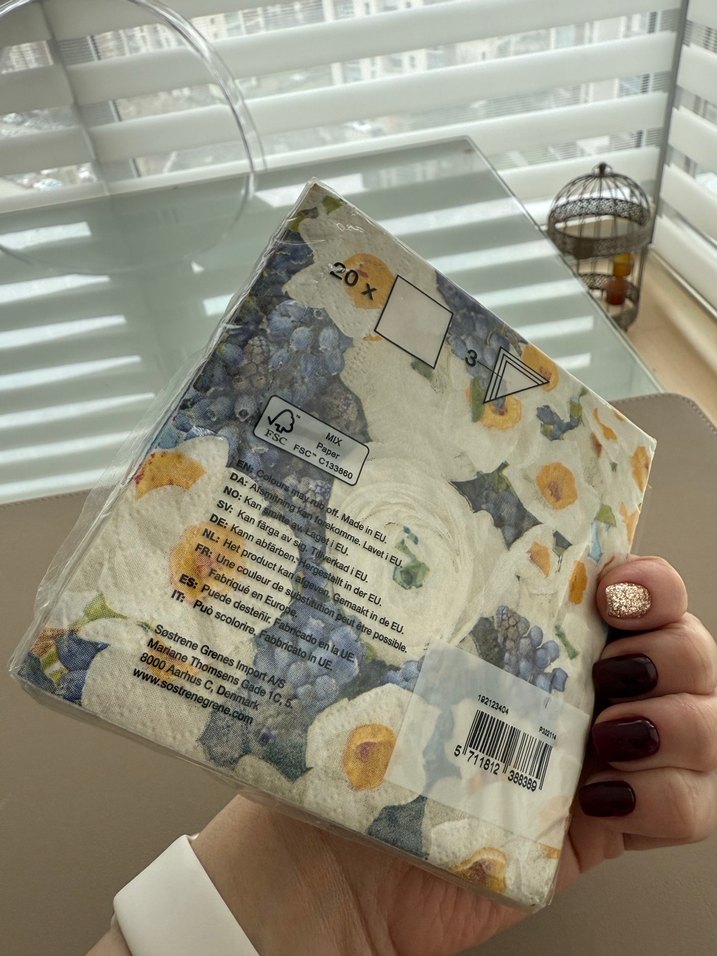 Çiçek Desenli Kâğıt Peçete - Görsel 5