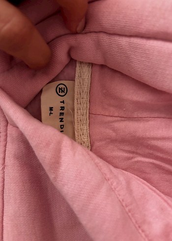 m Beden Pembe Kapüşonlu Oversize Sweatshirt