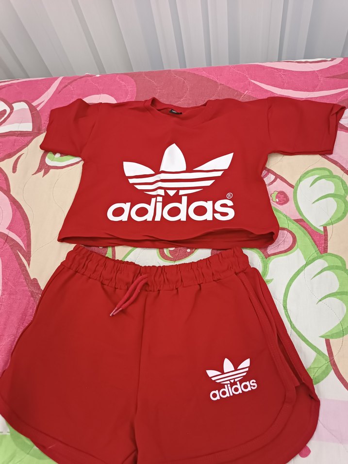 Kırmızı Adidas Şortlu Takım - Görsel 2