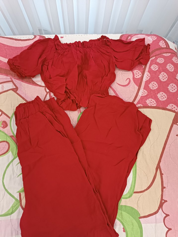 Kırmızı Drapeli Kadın Tulum - Görsel 3