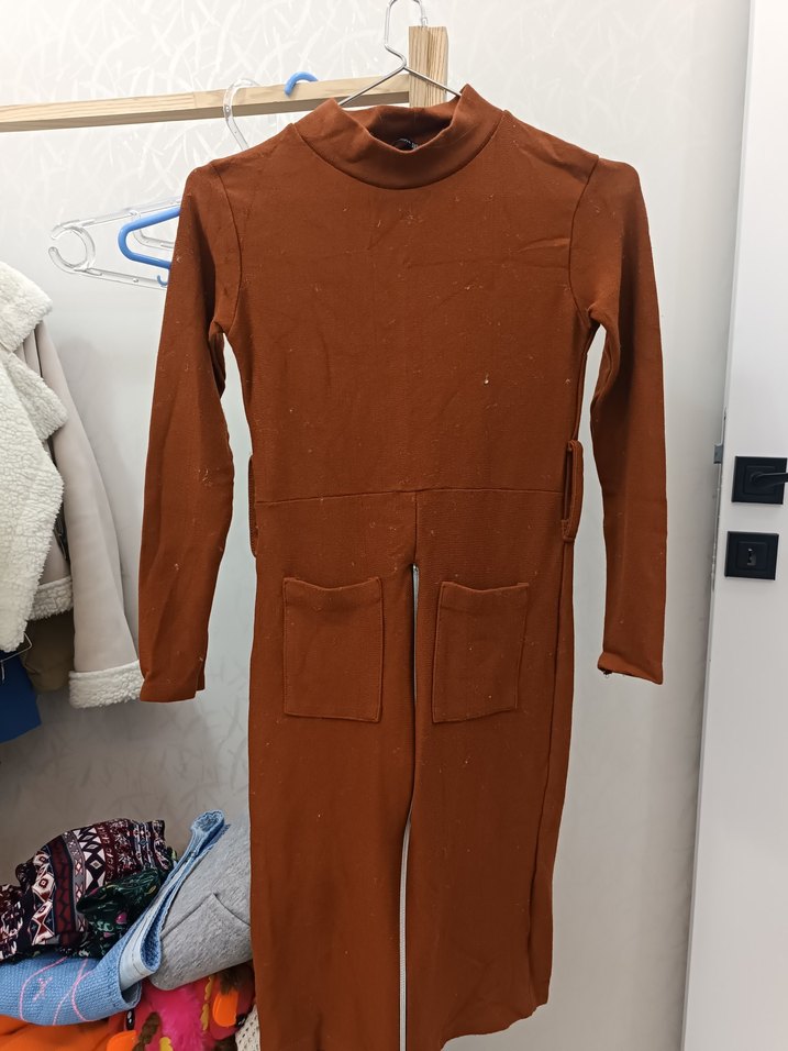 Kahverengi Balıkçı Yaka elbise - Görsel 2