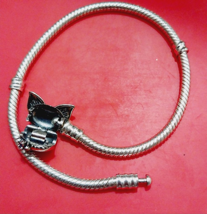 Pandora Mor tokalı kedi Figürlü charmlı Bileklik S925 gümüş - Görsel 2