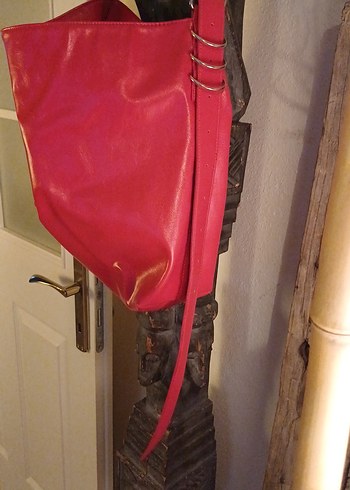 Stradivarius Stradivarius Burgundy Kırmızı Suni Deri Tokalı Kadın Çanta