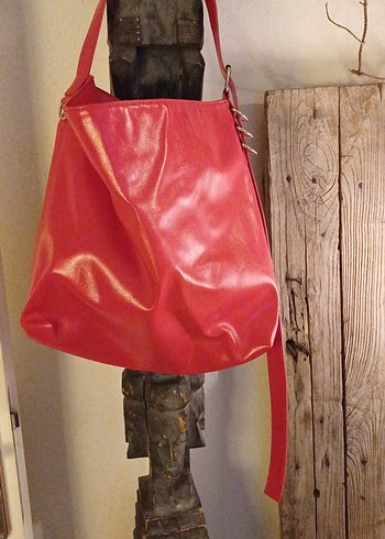 Stradivarius Burgundy Kırmızı Suni Deri Tokalı Kadın Çanta