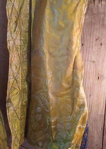 m Beden sarı Renk Antika İpek Yelek Kaftan