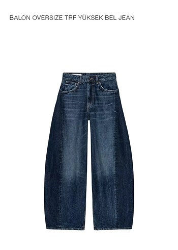 Zara Koyu Mavi Yikamali Denim Jean