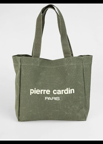 Pierre Cardin haki kanvas canta
