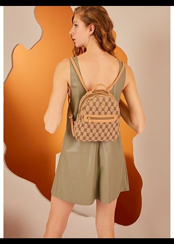 Pierre Cardin Gri Baskılı Kadın Sırt Çantası - Görsel 2