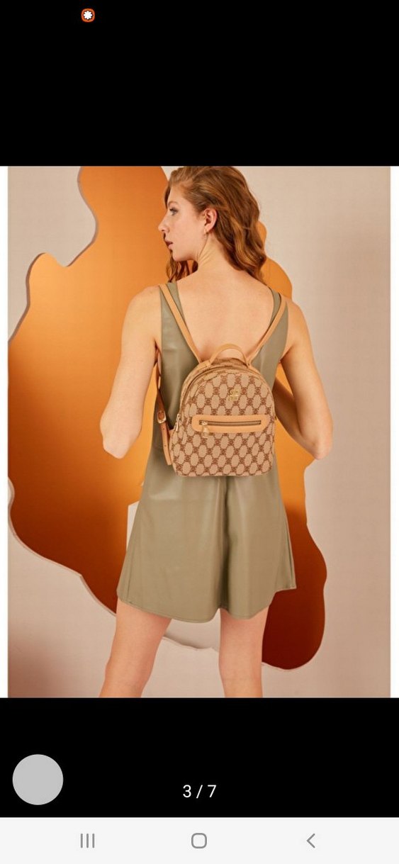 Pierre Cardin Gri Baskılı Kadın Sırt Çantası - Görsel 2