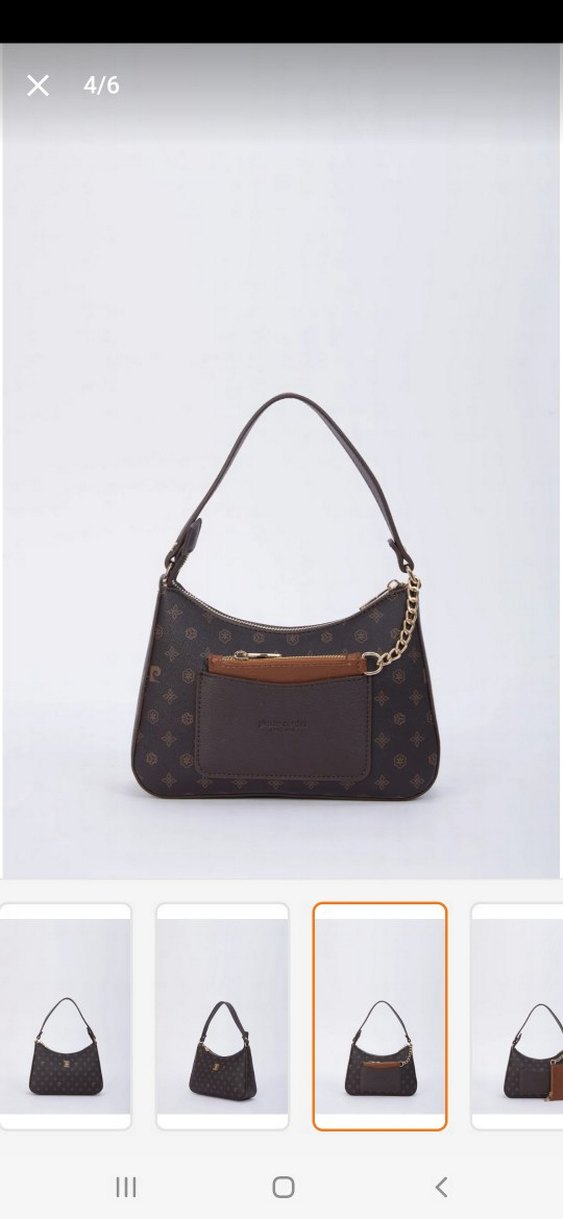 PIERRE CARDİN Kahverengi Deri Desenli Kadın Çanta - Görsel 2