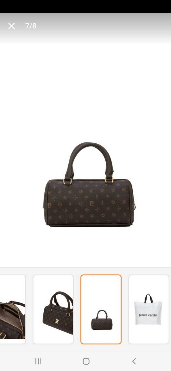 PIERRE CARDIN Kahverengi  Desenli Deri Kadın Çanta - Görsel 4