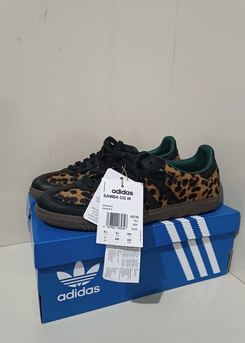 ADIDAS SAMBA 38.5 Kadın Kahverengi Leopar Desenli Süet Sneaker - Görsel 3