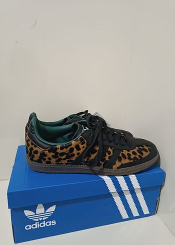 ADIDAS SAMBA 38.5 Kadın Kahverengi Leopar Desenli Süet Sneaker - Görsel 2