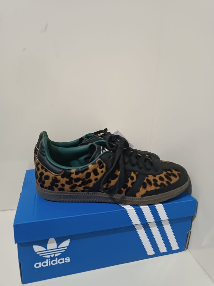 ADIDAS SAMBA 38.5 Kadın Kahverengi Leopar Desenli Süet Sneaker - Görsel 2