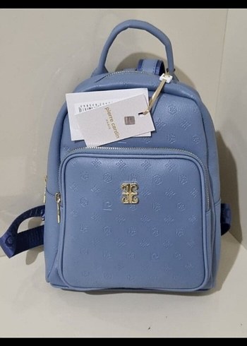 Pierre Cardin Mavi Deri Kadın Sırt Çantası