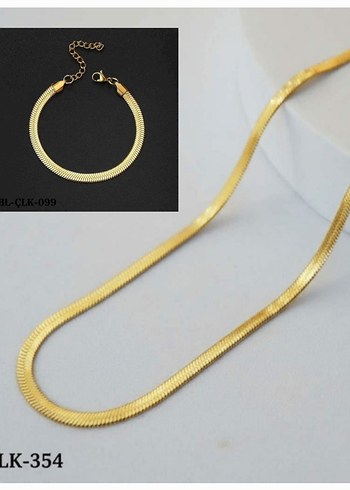 Accessorize  Celik İtalyan Kolye Bileklik Set