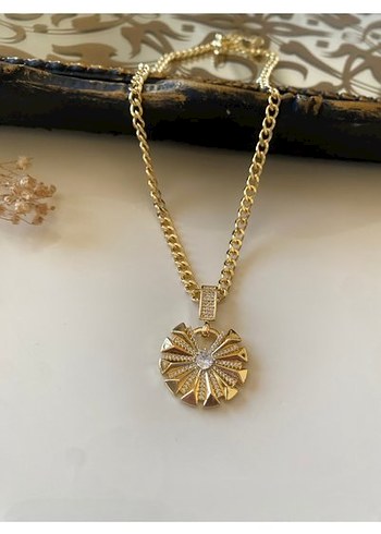 Accessorize  Celik Gold Cicekli Tasli Kolye