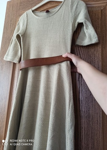 Bej triko Uzun Elbise, - Görsel 3