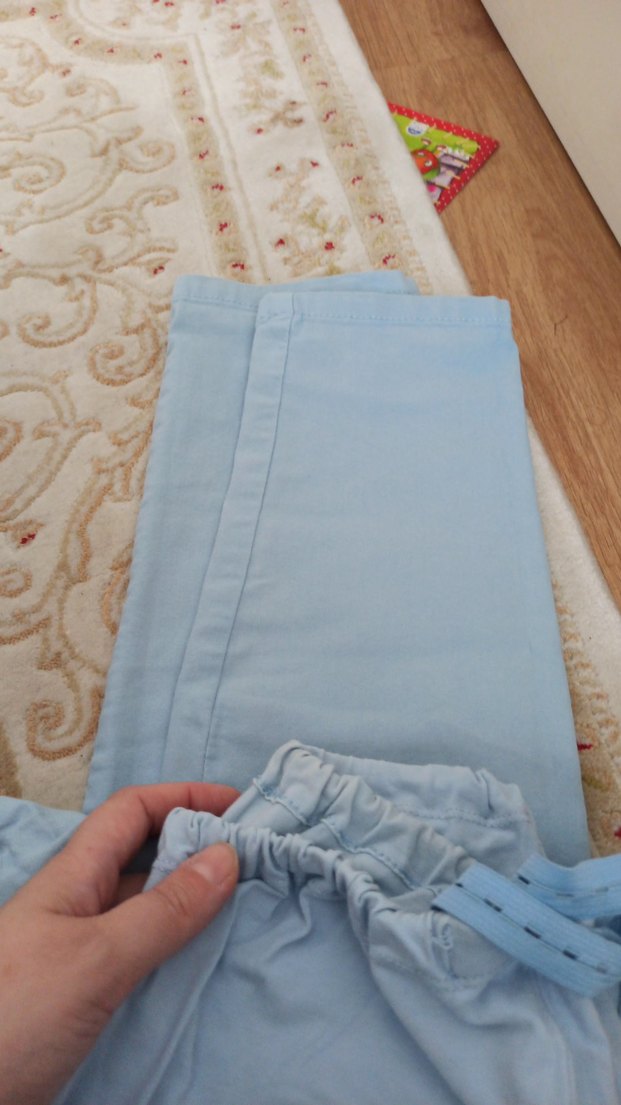 Mavi Rahat Kesim Keten Hamile Pantolonu - Görsel 2