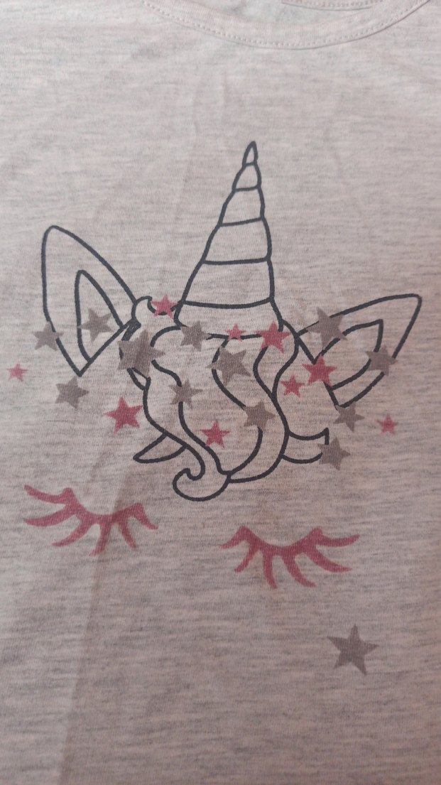 Kız Çocuk Gri Baskılı Pamuklu Uzun Kollu Tişört - Görsel 2