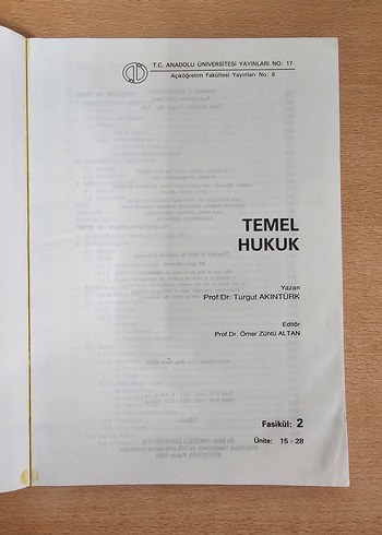 Temel Hukuk 2.fasikül Üniversite Ders Kitabı - Görsel 3
