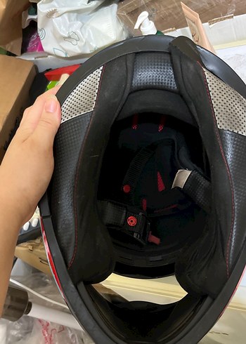 Tokalı Turkuaz Desenli Motosiklet Kaskı Vizör mekanizması bozuk - Görsel 5