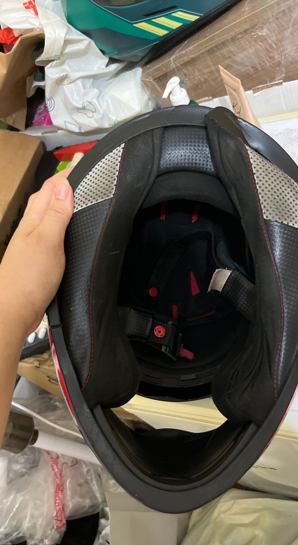 Tokalı Turkuaz Desenli Motosiklet Kaskı Vizör mekanizması bozuk - Görsel 5