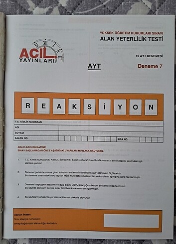  AYT MATEMATİK DENEMELERİ