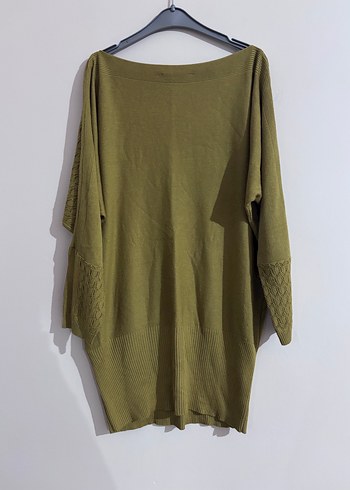 Kadın Haki Triko Uzun Kollu Kazak - Görsel 3