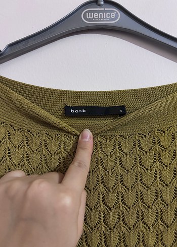 Kadın Haki Triko Uzun Kollu Kazak - Görsel 2