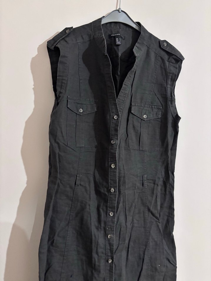 Keten mango elbise - Görsel 3