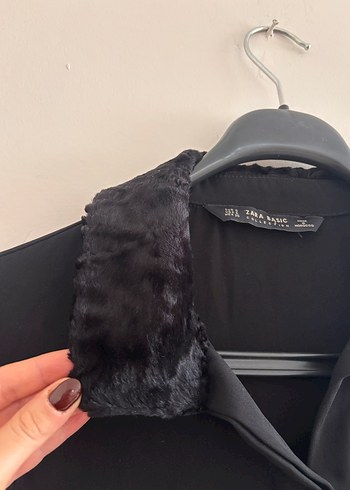 Siyah Düğmeli Uzun Kollu Kadın Gömlek - Görsel 3