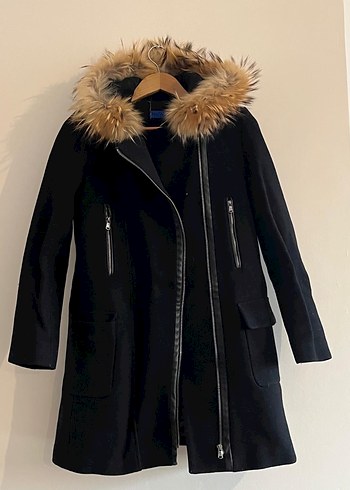 Kadın Siyah Kürklü Midi Kaban - Görsel 4