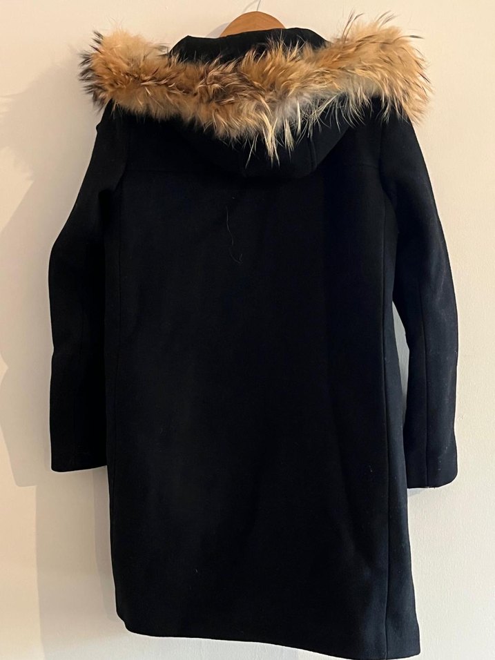 Kadın Siyah Kürklü Midi Kaban - Görsel 5