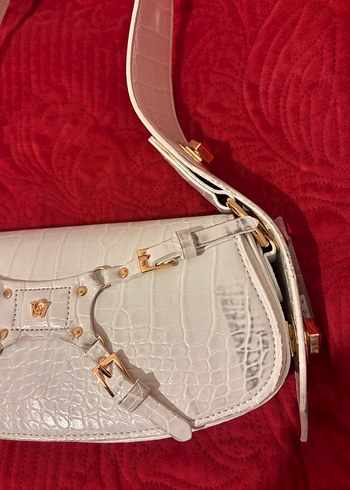 Beyaz Deri Kadın Omuz Çantası MANC - Görsel 2