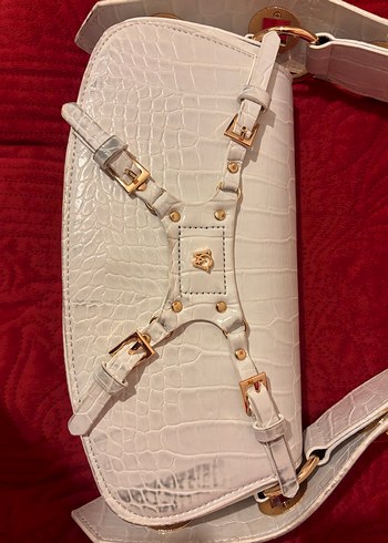 Beyaz Deri Kadın Omuz Çantası MANC - Görsel 4