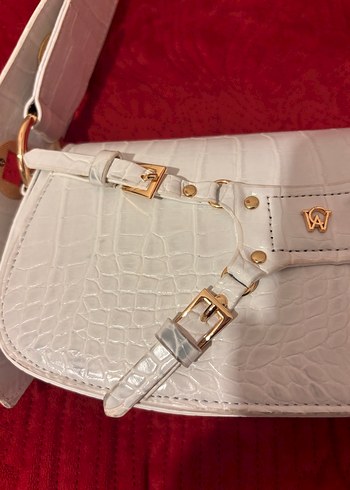 Beyaz Deri Kadın Omuz Çantası MANC - Görsel 3