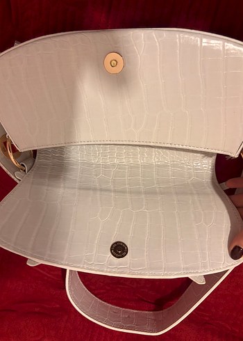 Beyaz Deri Kadın Omuz Çantası MANC - Görsel 6