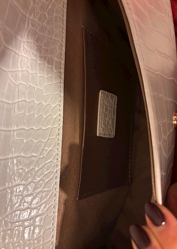 Beyaz Deri Kadın Omuz Çantası MANC - Görsel 5