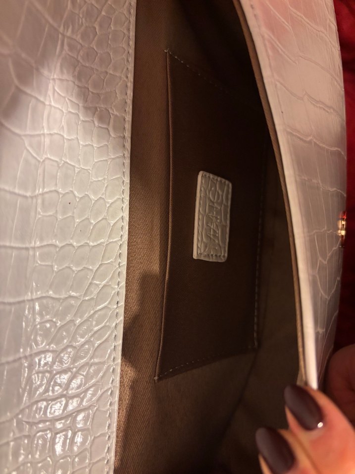 Beyaz Deri Kadın Omuz Çantası MANC - Görsel 5