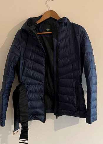 Kemerli Lacivert Kadın şişme mont - Görsel 5