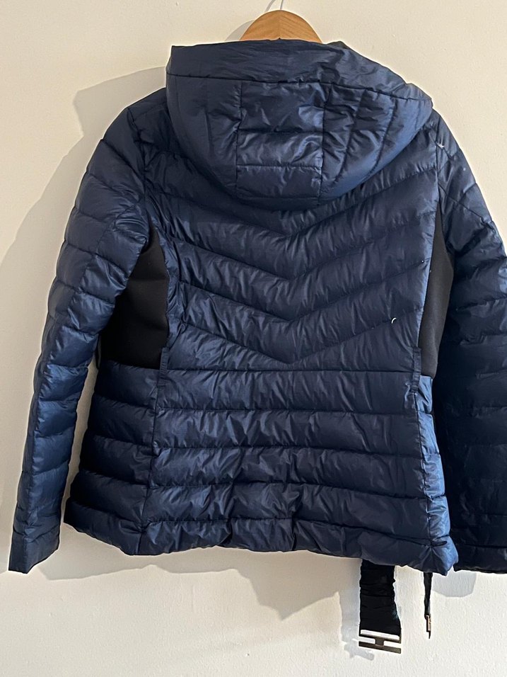 Kemerli Lacivert Kadın şişme mont - Görsel 2