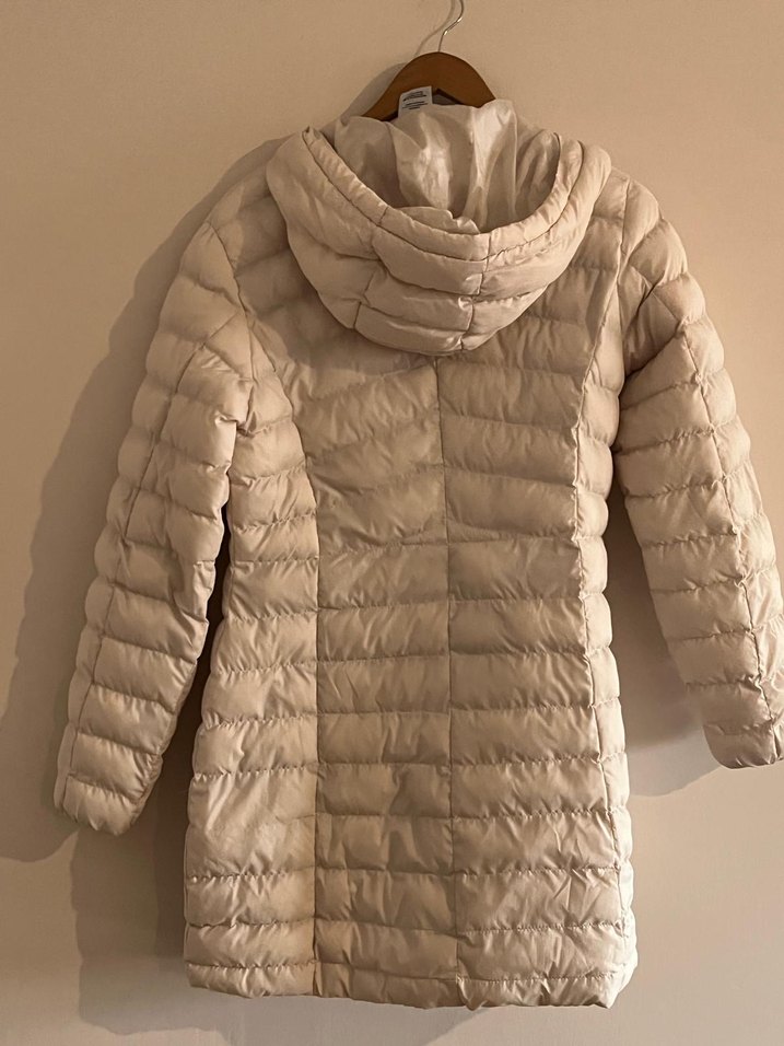 Bej Kadın Midi Mont, Fermuarlı - Görsel 2