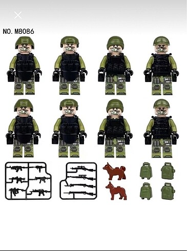 8 adet asker set Lego