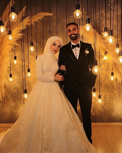 36 Beden FULL BONCUK İŞLEME EL EMEĞİ TESETTÜR GELİNLİK