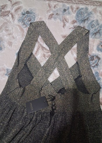 Gri V Yaka Mini Abiye Elbise - Görsel 6