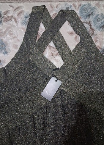 Gri V Yaka Mini Abiye Elbise - Görsel 4