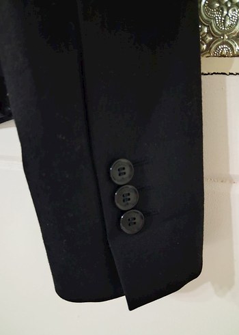 Düğmeli Siyah Kadın Blazer Ceket - Görsel 4
