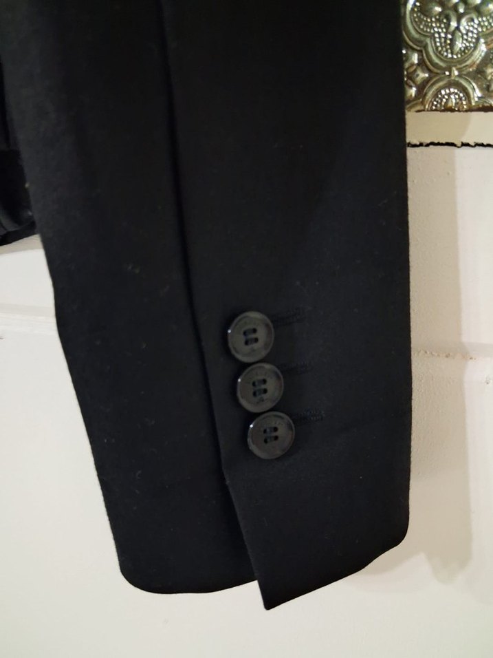Düğmeli Siyah Kadın Blazer Ceket - Görsel 4