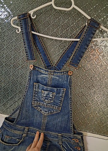 Kot Askılı Şort Tulum - Görsel 3